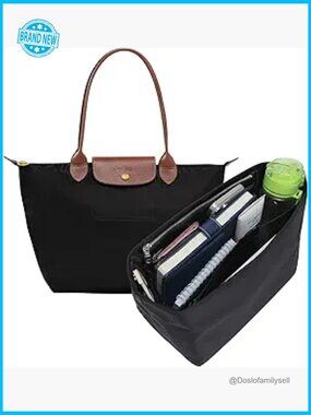 Nylon Purse Organizer Insert Lightweight Water-Resistant Tote Handbag Organizer
